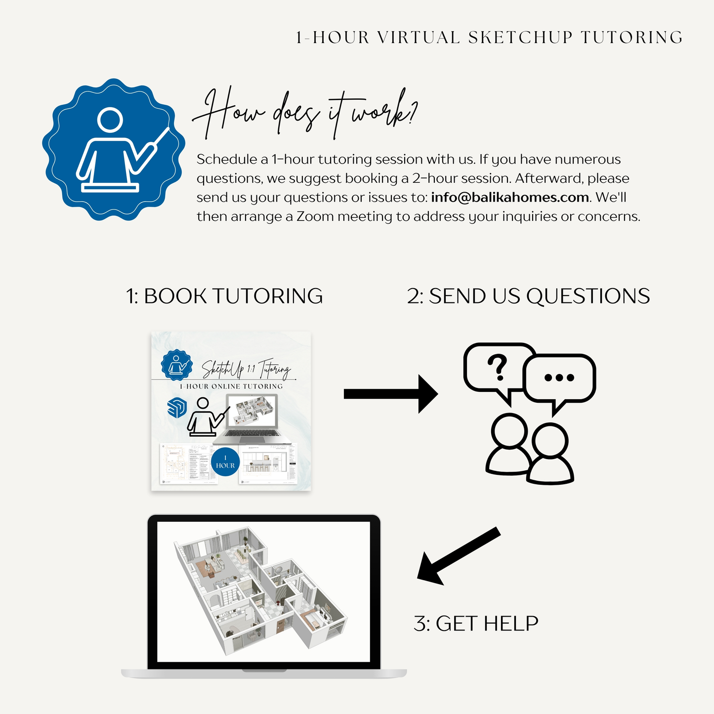 1:1 Virtual SketchUp Tutoring 🌟 1 HOUR