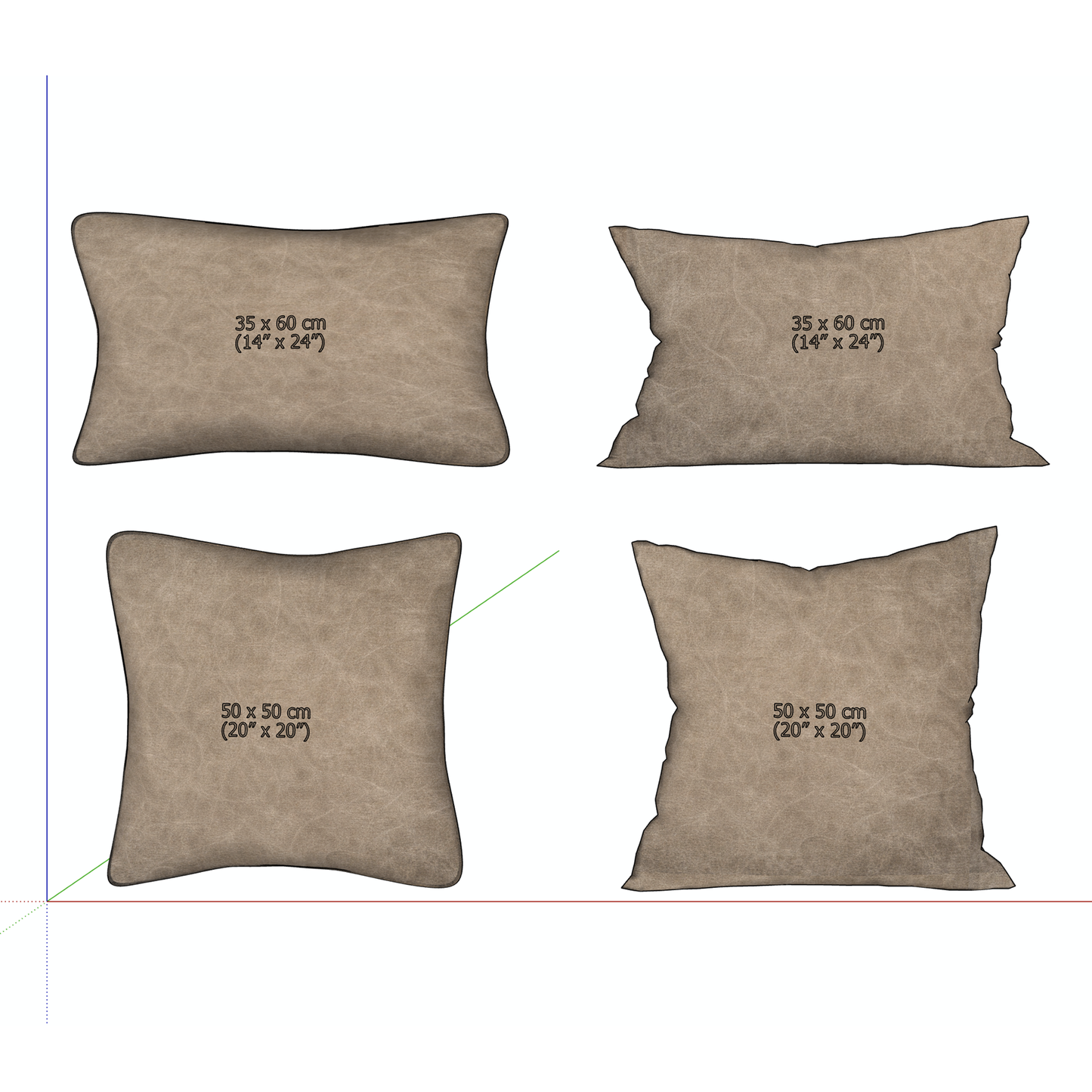 "SORA" STONEWASHED PILLOW - 3D SKETCHUP FILE (.skp)