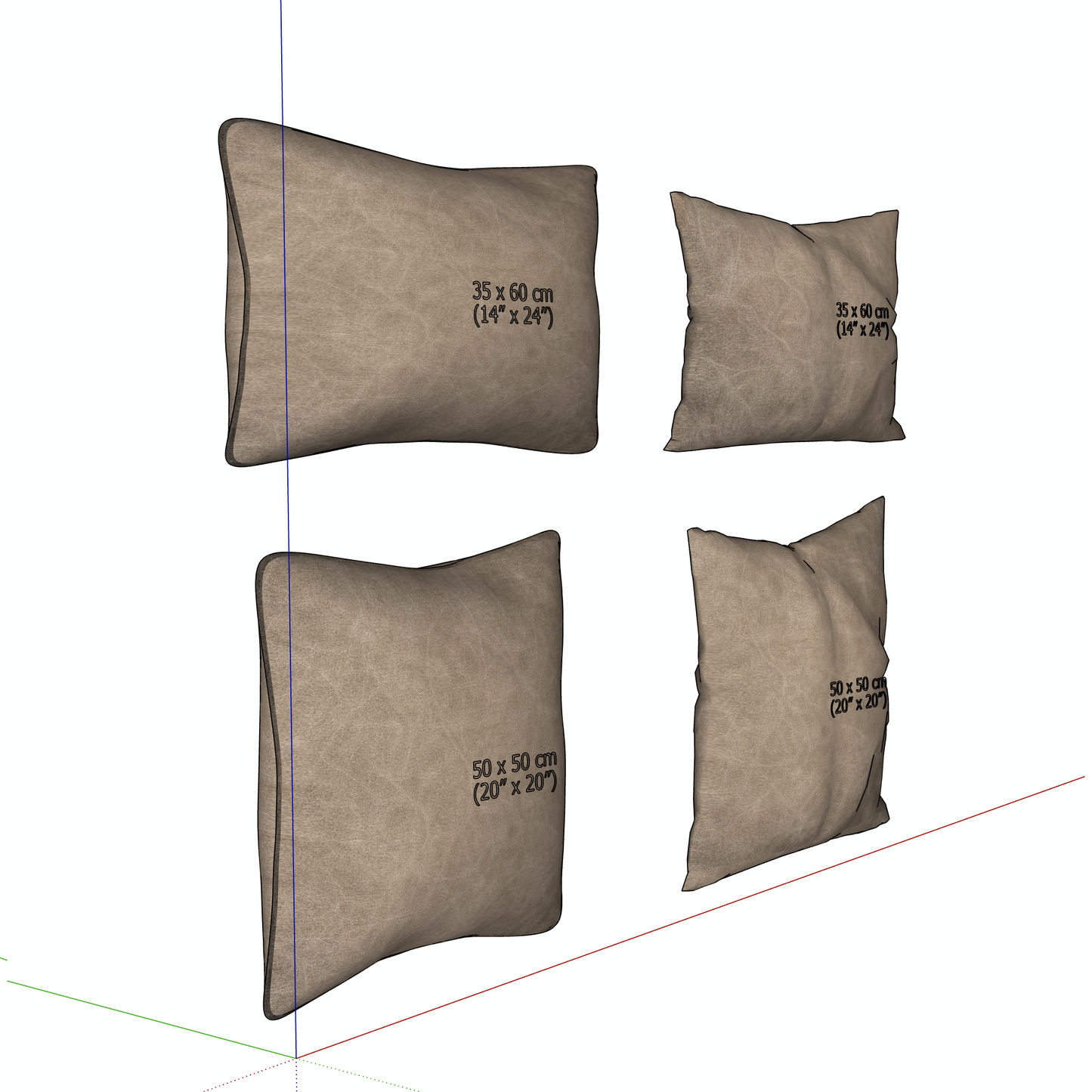 "SORA" STONEWASHED PILLOW - 3D SKETCHUP FILE (.skp)