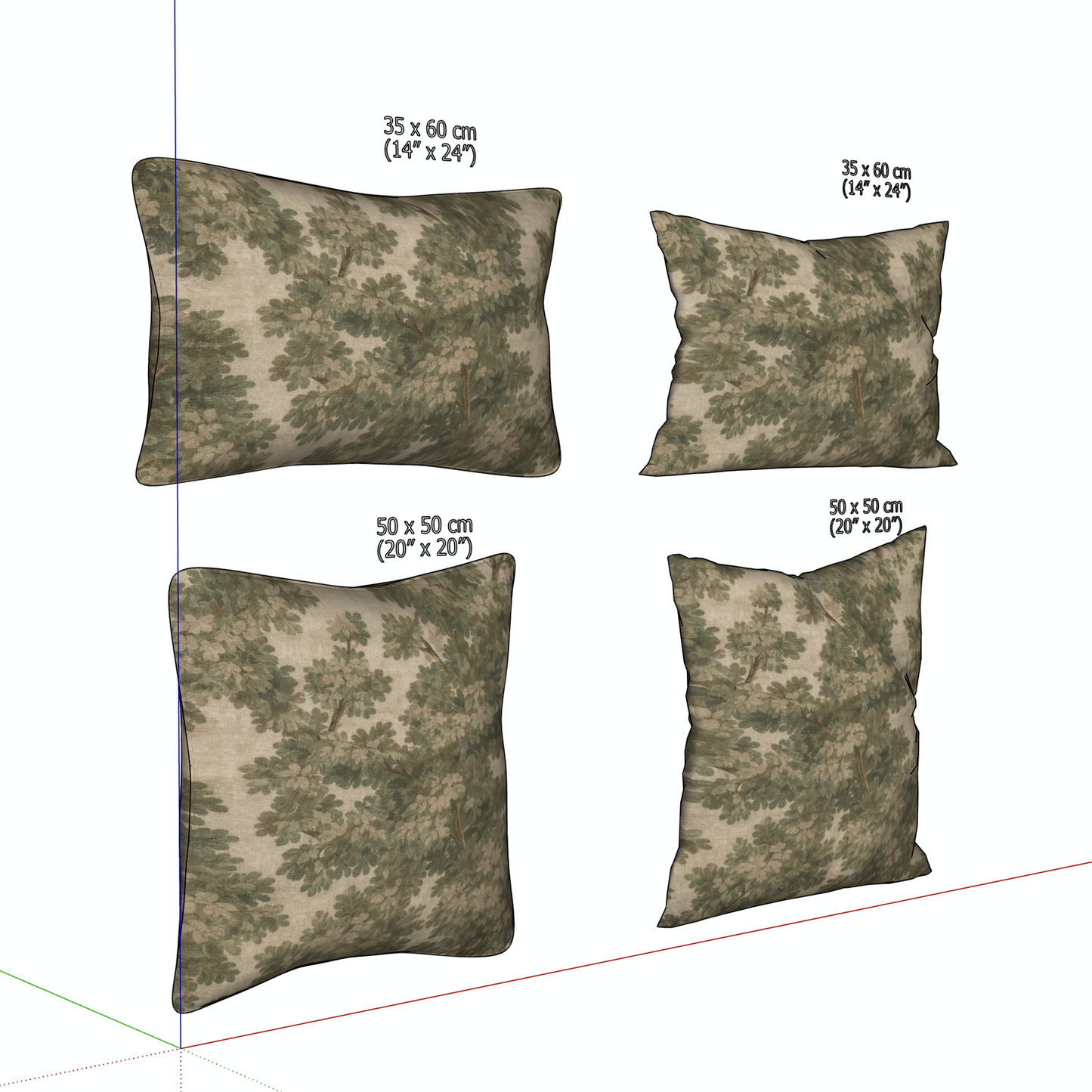 "VERDANT" JAQUARD PILLOW - 3D SKETCHUP FILE (.skp)