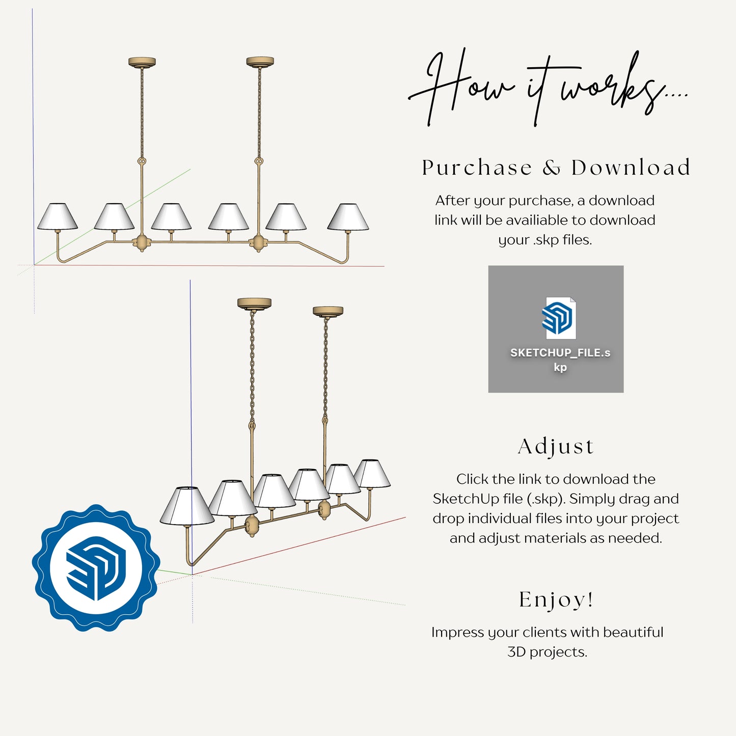 "VERONA" XL CHANDELIER - 3D SKETCHUP FILE (.skp)