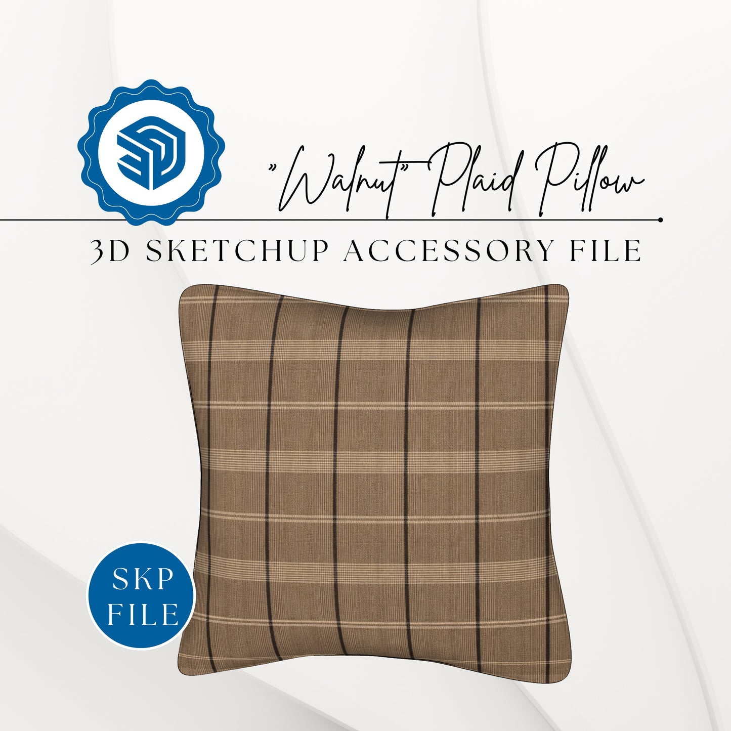 "WALNUT" PLAID PILLOW - 3D SKETCHUP FILE (.skp)