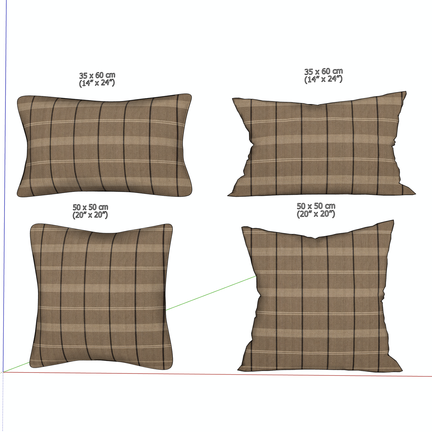 "WALNUT" PLAID PILLOW - 3D SKETCHUP FILE (.skp)