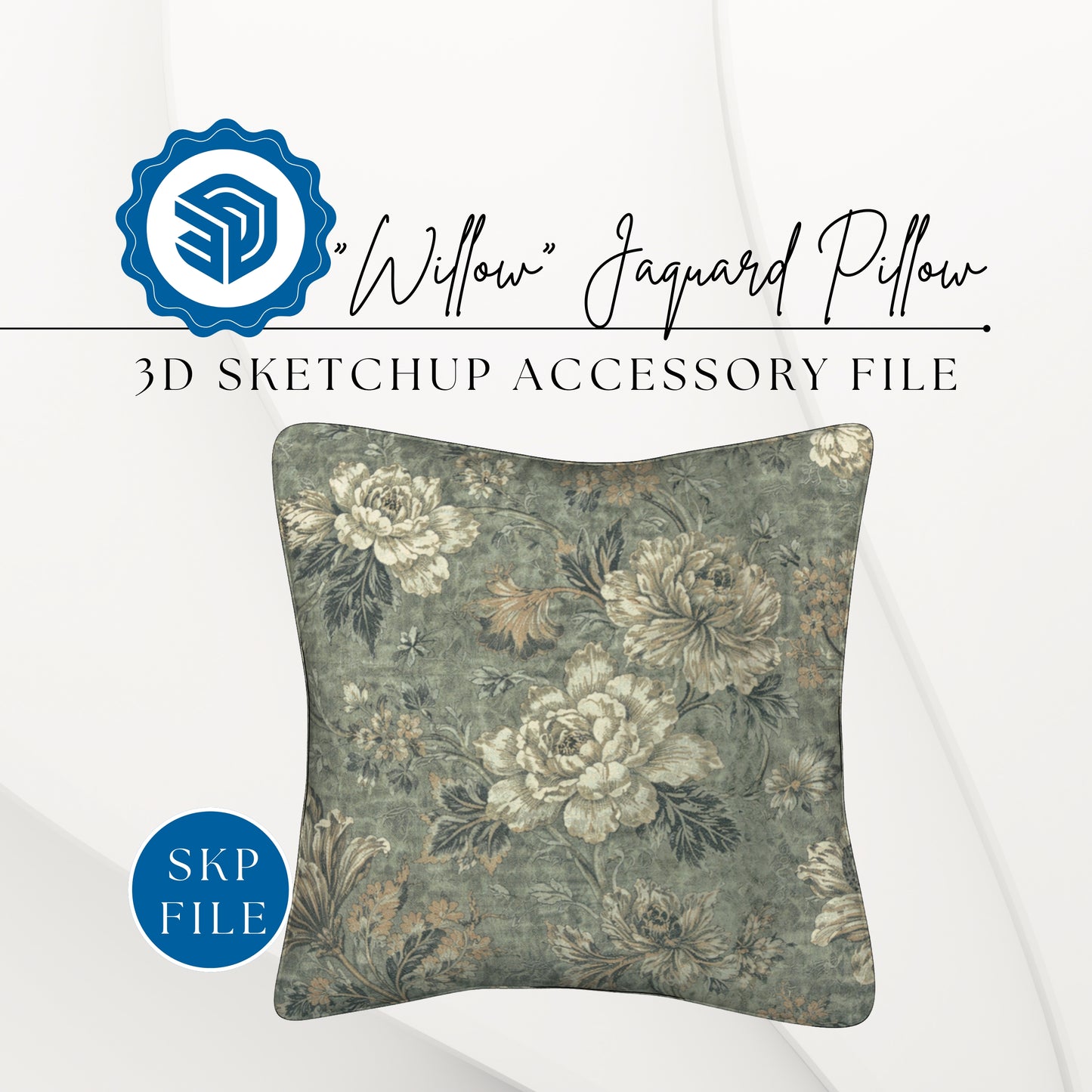 "WILLOW" JAQUARD PILLOW - 3D SKETCHUP FILE (.skp)