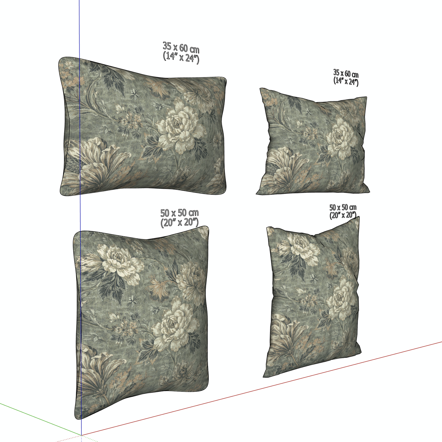 "WILLOW" JAQUARD PILLOW - 3D SKETCHUP FILE (.skp)