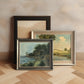 Vintage 1940s Coastal Landscape Mixed Medium Painting - 18" x 15.4"