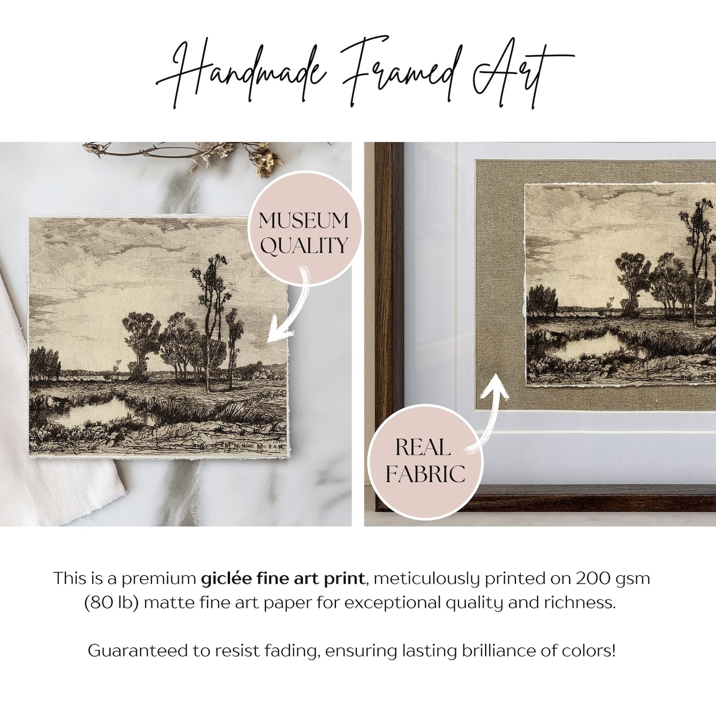 Framed Giclée Art Print "Calm River" 10.4” x 8.3” - MADE TO ORDER