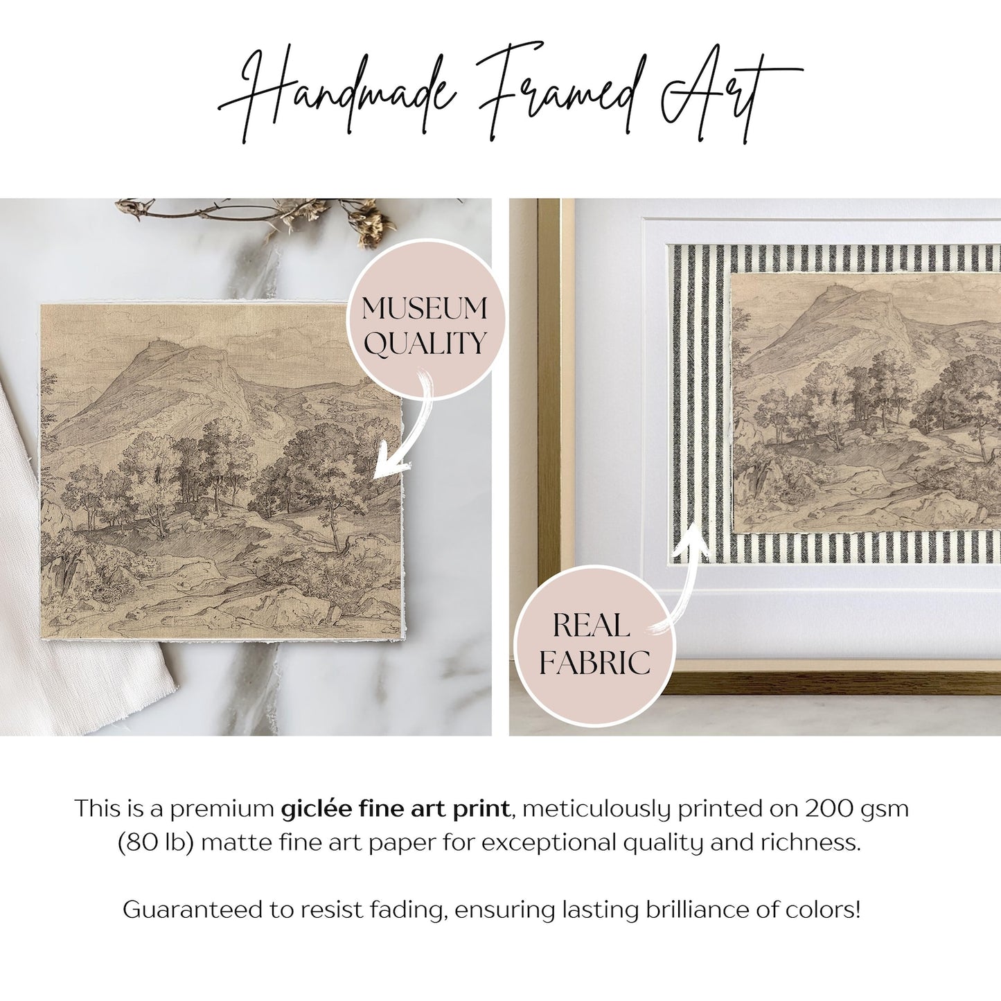 Framed Giclée Art Print "Mountain Range" 10.4” x 8.3” - MADE TO ORDER