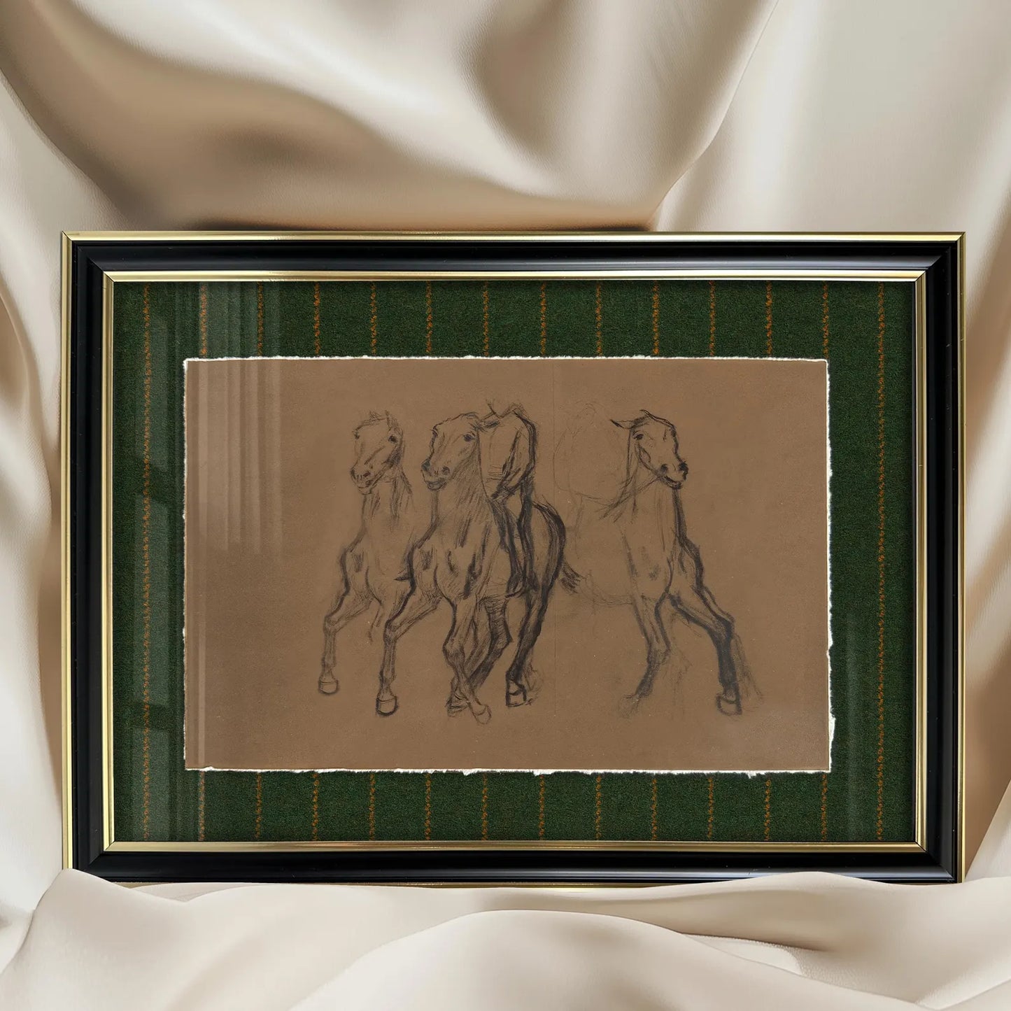 Framed Giclée Art Print "Lauren Horses" 12.6” x 9,3” - MADE TO ORDER