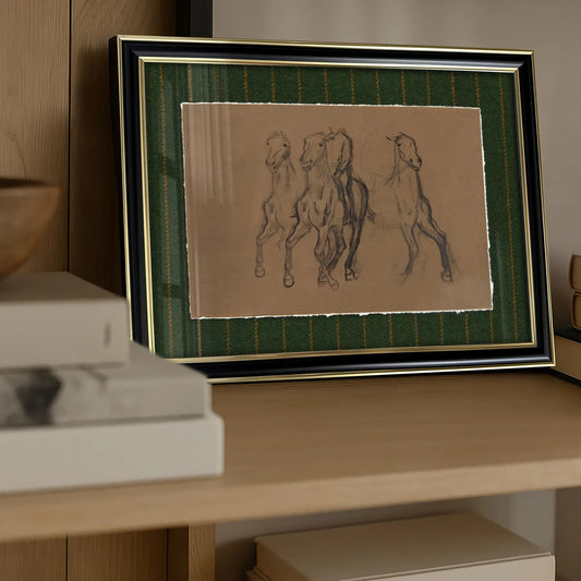 Framed Giclée Art Print "Lauren Horses" 12.6” x 9,3” - MADE TO ORDER