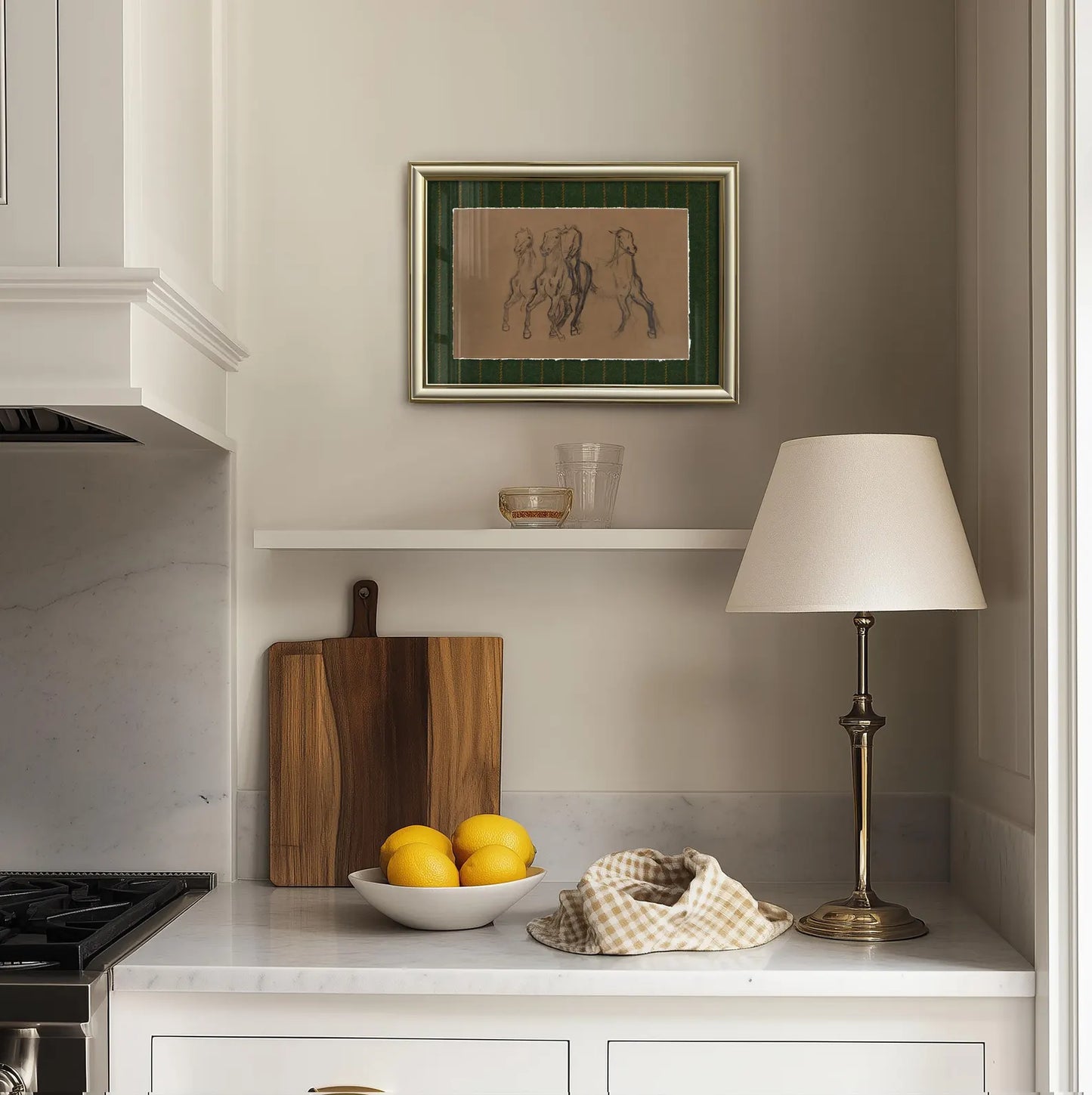 Framed Giclée Art Print "Lauren Horses" 12.6” x 9,3” - MADE TO ORDER